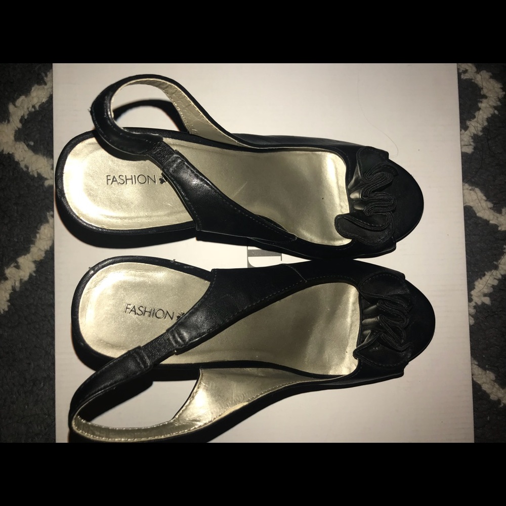 Black Open Toe Heels